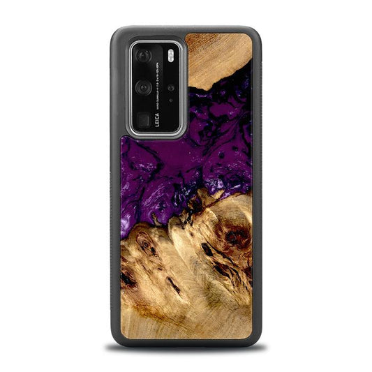 Huawei P40 Pro Handyhülle aus Harz und Holz - Synergy#D113