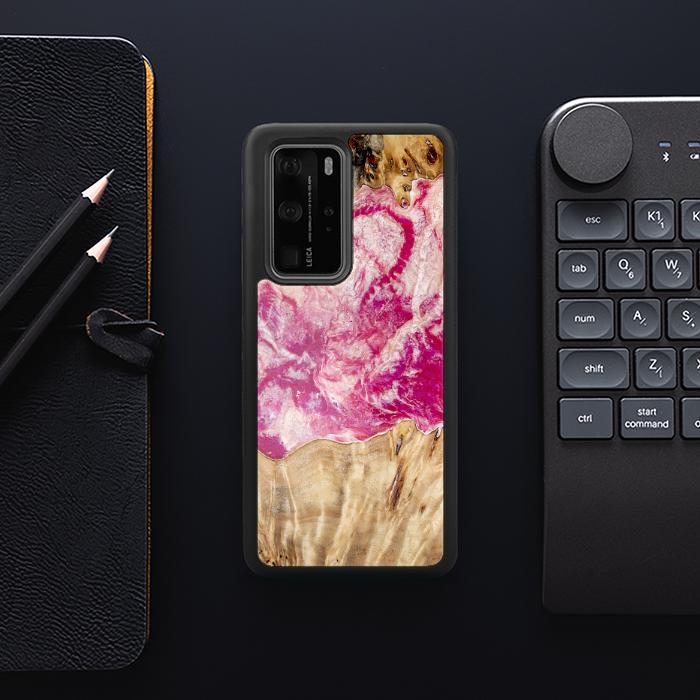 Huawei P40 Pro Etui na telefon z żywicy i drewna - Synergy#D123