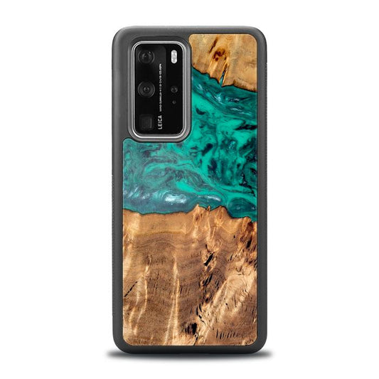 Huawei P40 Pro Handyhülle aus Harz und Holz - Synergy#D133