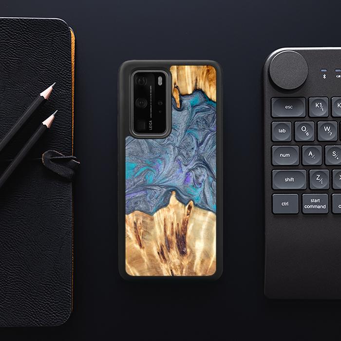 Huawei P40 Pro Handyhülle aus Harz und Holz - Synergy#D135