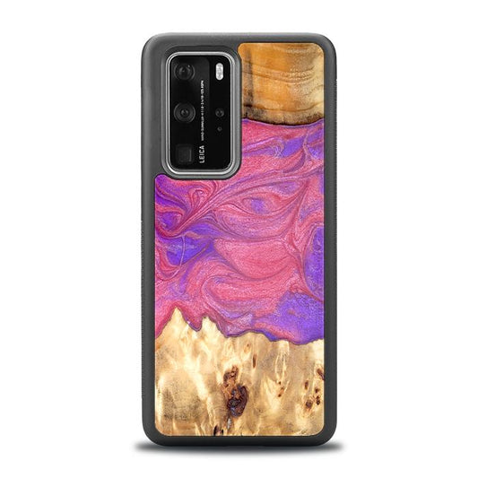 Huawei P40 Pro Handyhülle aus Harz und Holz - Synergy#D136