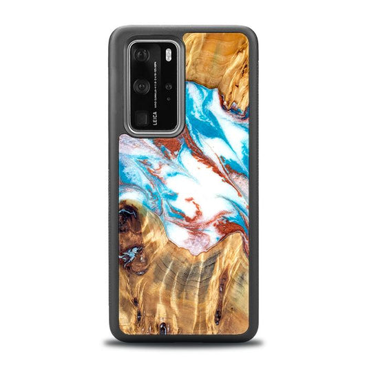 Huawei P40 Pro Handyhülle aus Harz und Holz - Synergy#D137