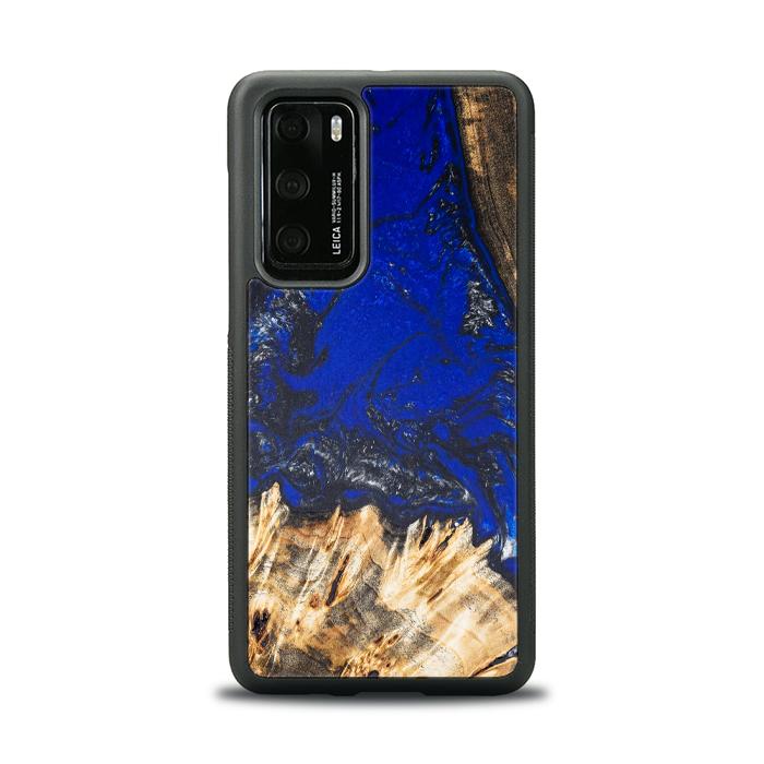 Etui na telefon Huawei P40 wykonane z żywicy i drewna - SYNERGY#176