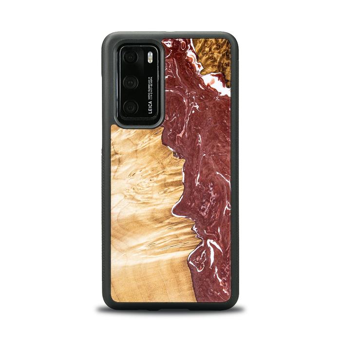 Etui na telefon Huawei P40 wykonane z żywicy i drewna - SYNERGY#316