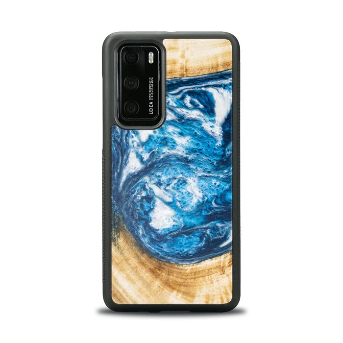 Etui na telefon Huawei P40 wykonane z żywicy i drewna - SYNERGY#350