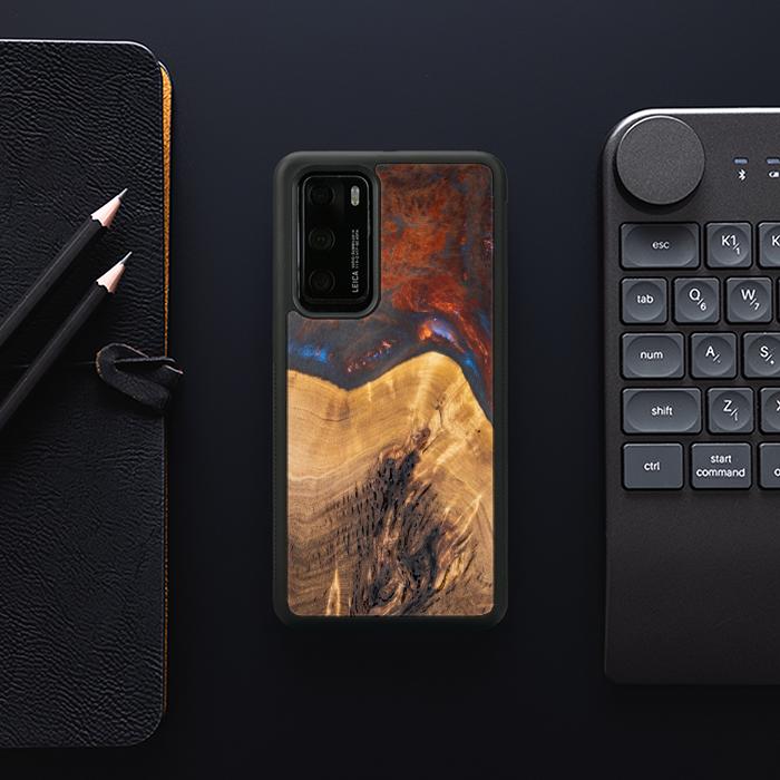 Huawei P40 Handyhülle aus Kunstharz und Holz - SYNERGY# A21