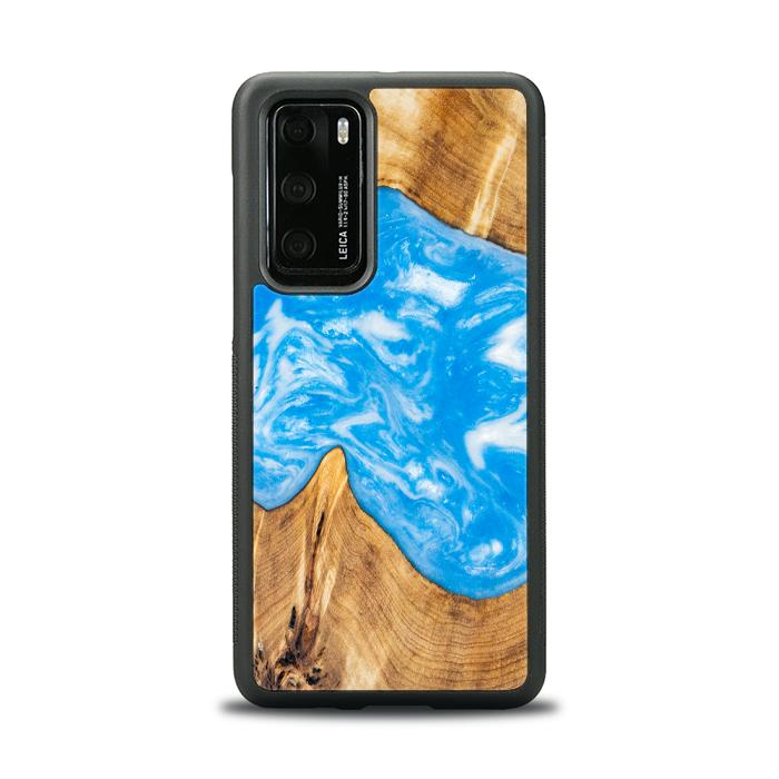 Etui na telefon Huawei P40 wykonane z żywicy i drewna - SYNERGY#A26