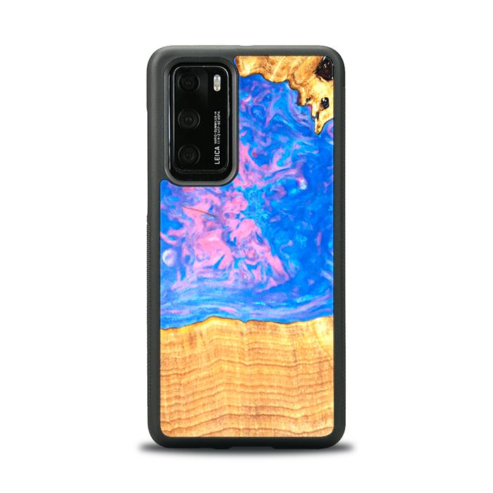 Etui na telefon Huawei P40 wykonane z żywicy i drewna - SYNERGY#B23