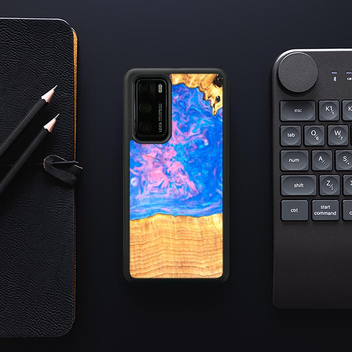 Huawei P40 Handyhülle aus Kunstharz und Holz - SYNERGY#B23