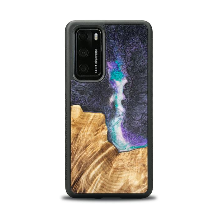 Etui na telefon Huawei P40 wykonane z żywicy i drewna - SYNERGY#C7