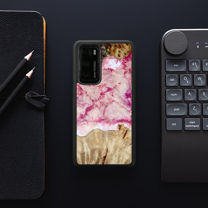 Huawei P40 Handyhülle aus Kunstharz und Holz - Synergy#D101