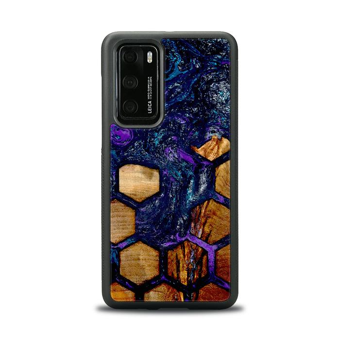Huawei P40 Handyhülle aus Kunstharz und Holz - Synergy#D105