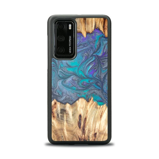 Huawei P40 Handyhülle aus Harz und Holz - Synergy#D107
