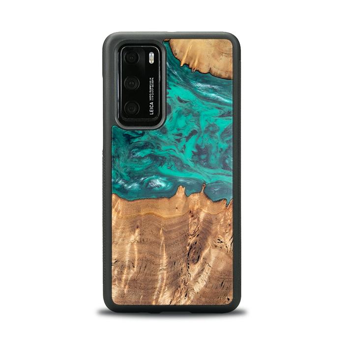 Huawei P40 Handyhülle aus Kunstharz und Holz - Synergy#D112