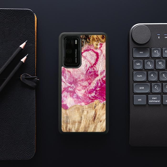 Huawei P40 Handyhülle aus Kunstharz und Holz - Synergy#D123