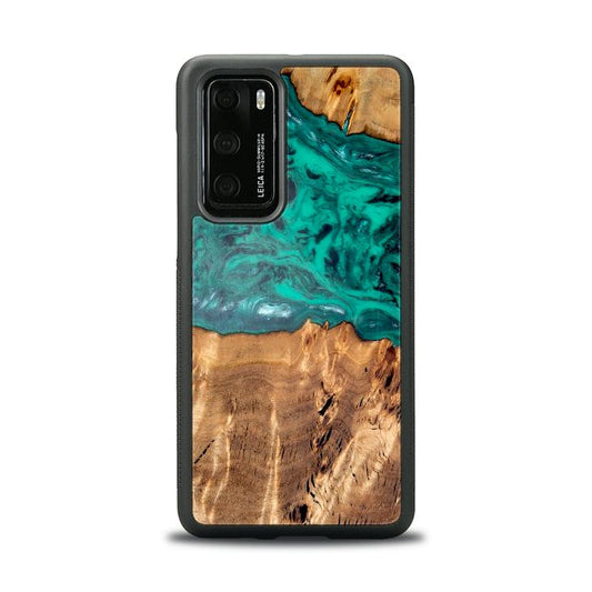 Huawei P40 Handyhülle aus Harz und Holz - Synergy#D133