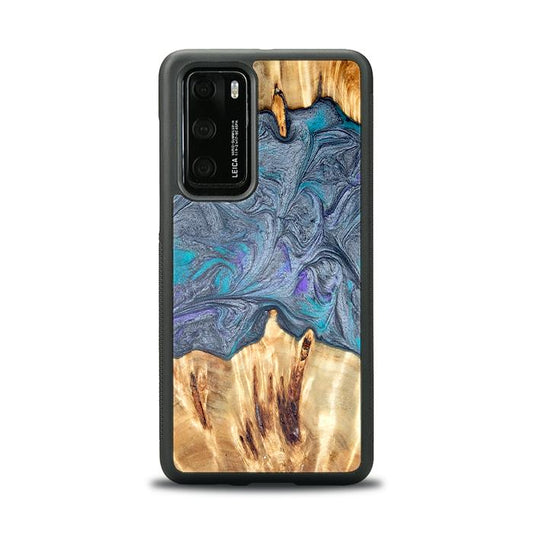 Huawei P40 Handyhülle aus Harz und Holz - Synergy#D135
