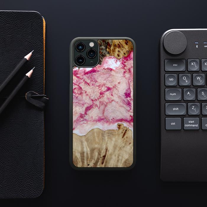 iPhone 11 Pro Max Handyhülle aus Kunstharz und Holz - Synergy#D101