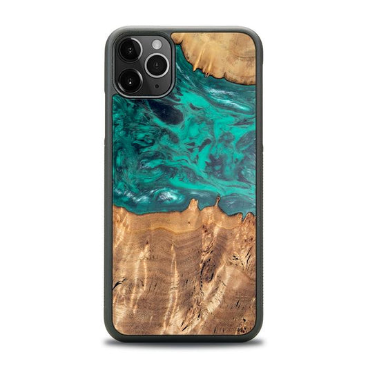 iPhone 11 Pro Max Handyhülle aus Kunstharz und Holz - Synergy#D112