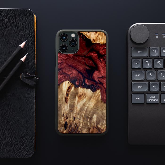 iPhone 11 Pro Max Handyhülle aus Kunstharz und Holz - Synergy#D121