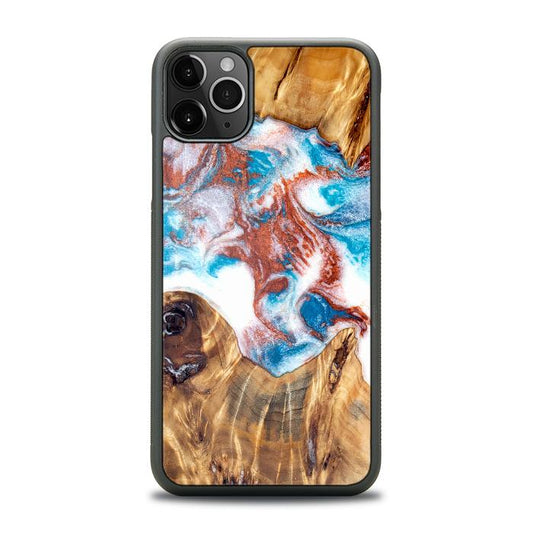 iPhone 11 Pro Max Handyhülle aus Kunstharz und Holz - Synergy#D125