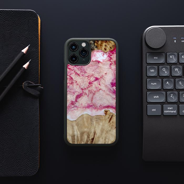 iPhone 11 Pro Etui na telefon z żywicy i drewna - Synergy#D101