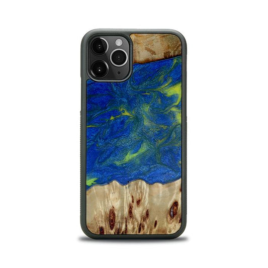 iPhone 11 Pro Handyhülle aus Kunstharz und Holz - Synergy#D102