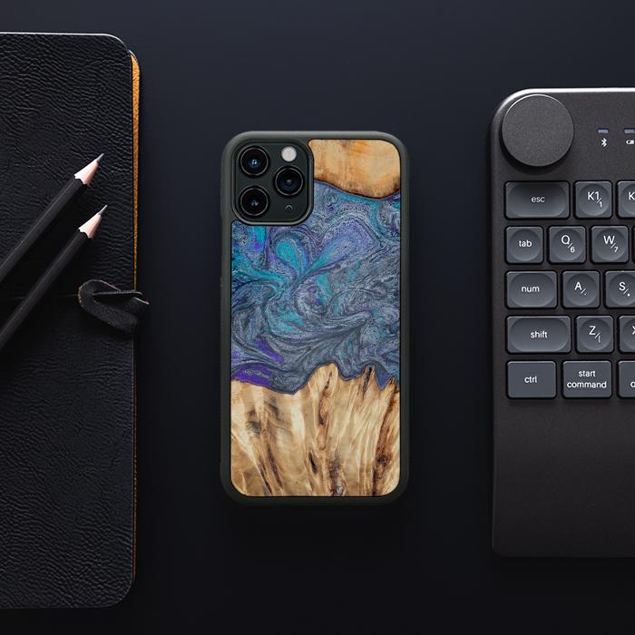 iPhone 11 Pro Etui na telefon z żywicy i drewna - Synergy#D132