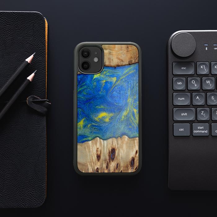 iPhone 11 Resin & Wood Phone Case - Synergy#D128
