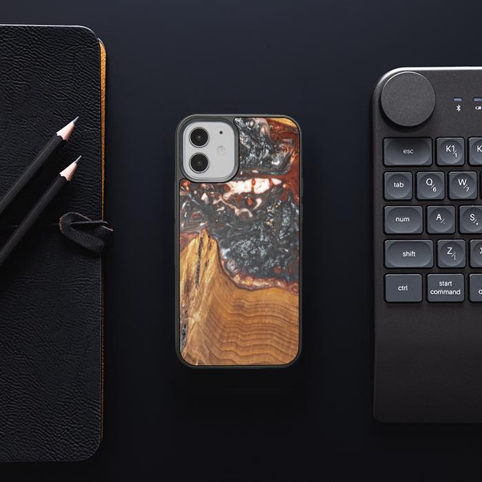 iPhone 12 Mini Etui na telefon z żywicy i drewna - SYNERGY#B37