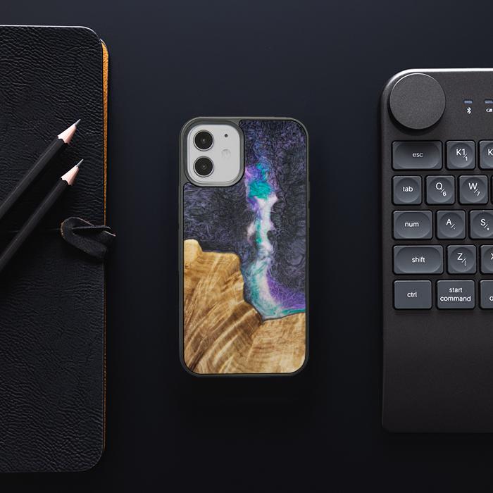iPhone 12 Mini Etui na telefon z żywicy i drewna - SYNERGY#C7