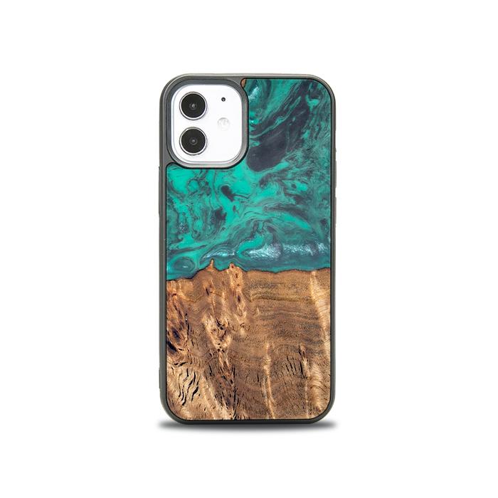 iPhone 12 Mini Etui na telefon z żywicy i drewna - Synergy#D108
