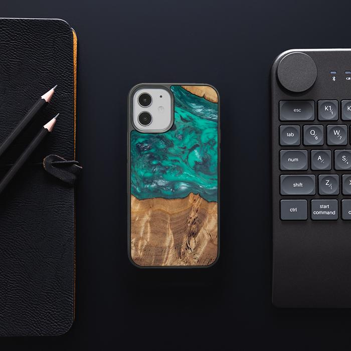 iPhone 12 Mini Resin & Wood Phone Case - Synergy#D109