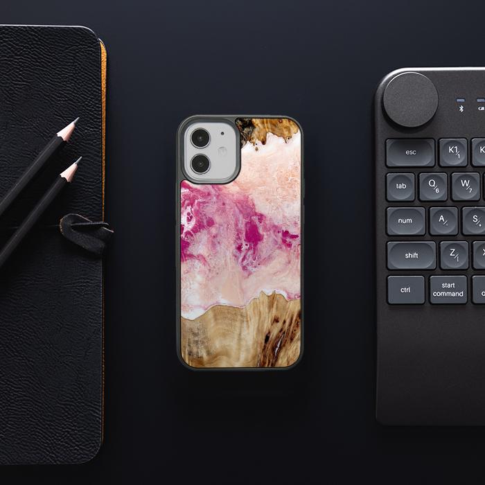 iPhone 12 Mini Etui na telefon z żywicy i drewna - Synergy#D119