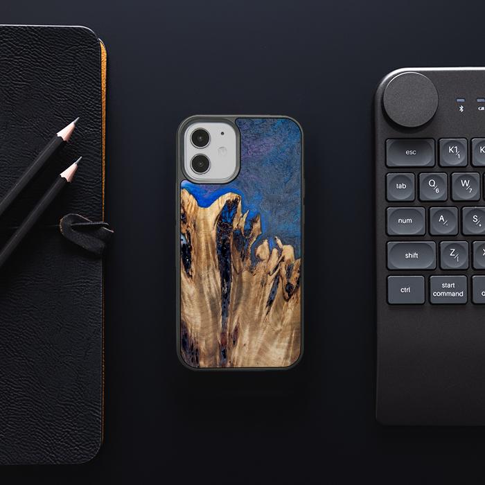 iPhone 12 Mini Etui na telefon z żywicy i drewna - Synergy#D120