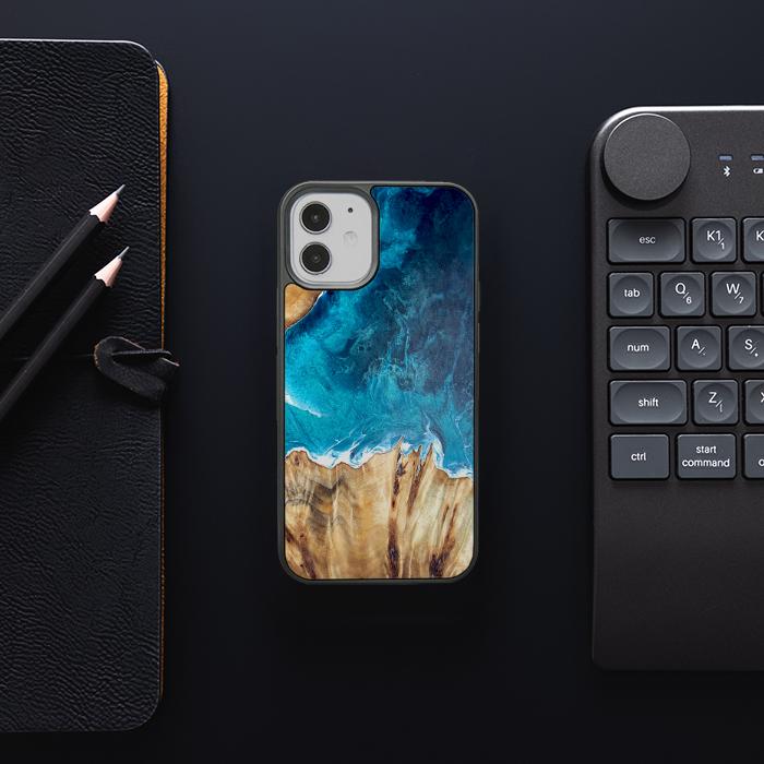 iPhone 12 Mini Etui na telefon z żywicy i drewna - Synergy#D126