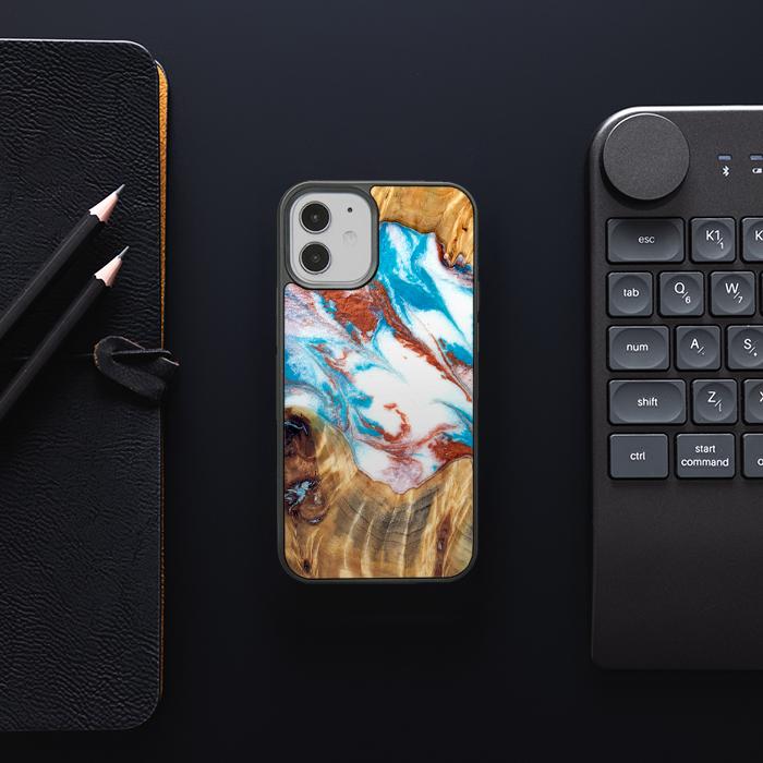 iPhone 12 Mini Handyhülle aus Harz und Holz - Synergy#D137