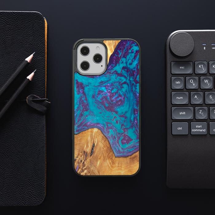 iPhone 12 Pro Max Etui na telefon z żywicy i drewna - SYNERGY#B25