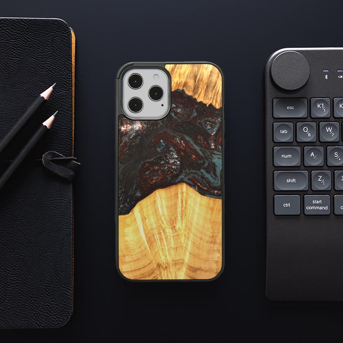 iPhone 12 Pro Max Etui na telefon z żywicy i drewna - SYNERGY#B42