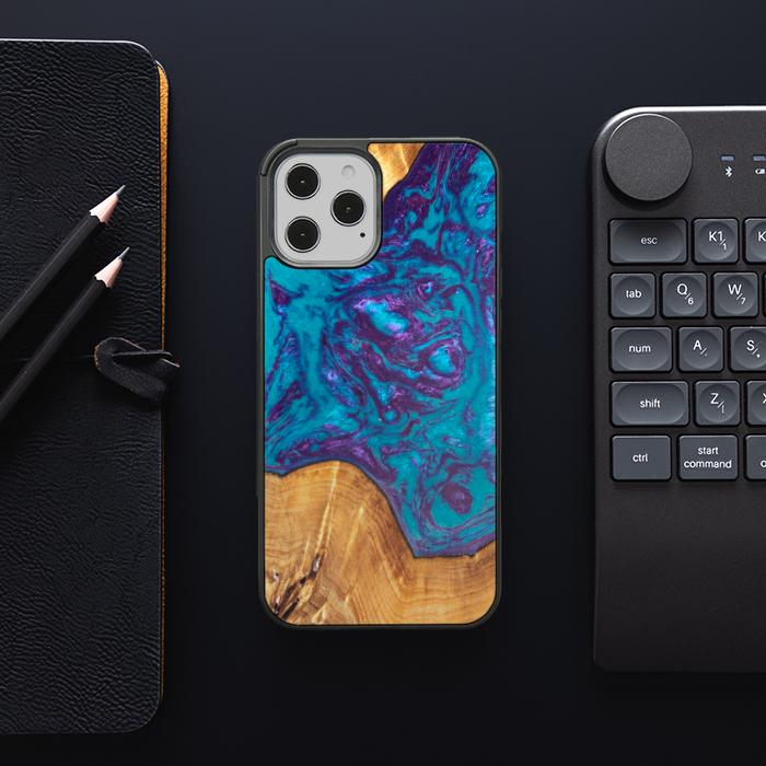 iPhone 12 Pro Max Etui na telefon z żywicy i drewna - Synergy#B28