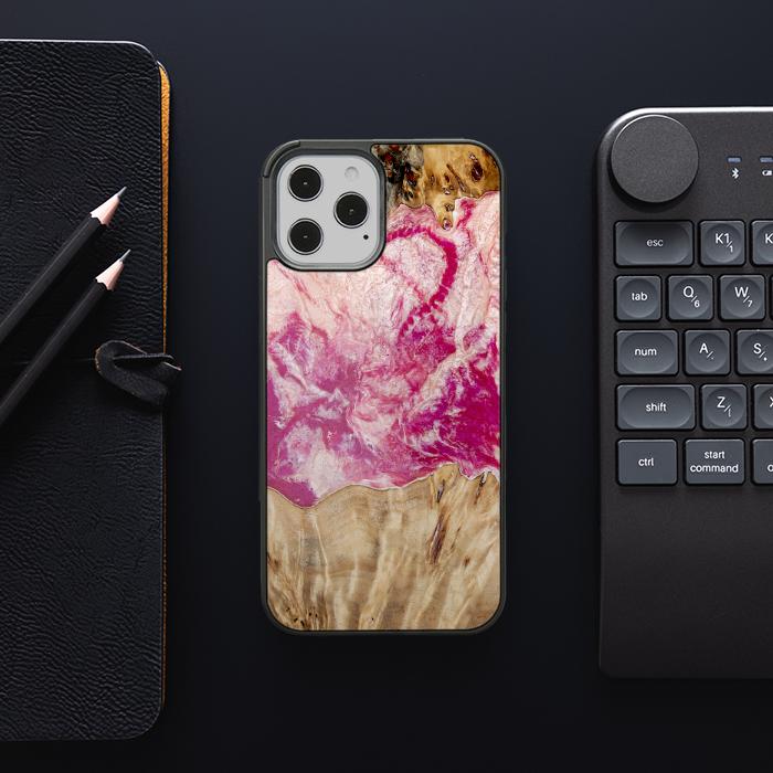 iPhone 12 Pro Max Etui na telefon z żywicy i drewna - Synergy#D123