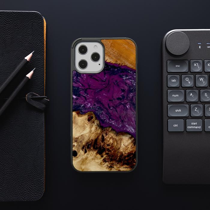 iPhone 12 Pro Max Etui na telefon z żywicy i drewna - Synergy#D134