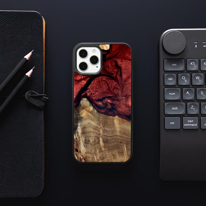iPhone 12 Pro Etui na telefon z żywicy i drewna - Synergy#D122