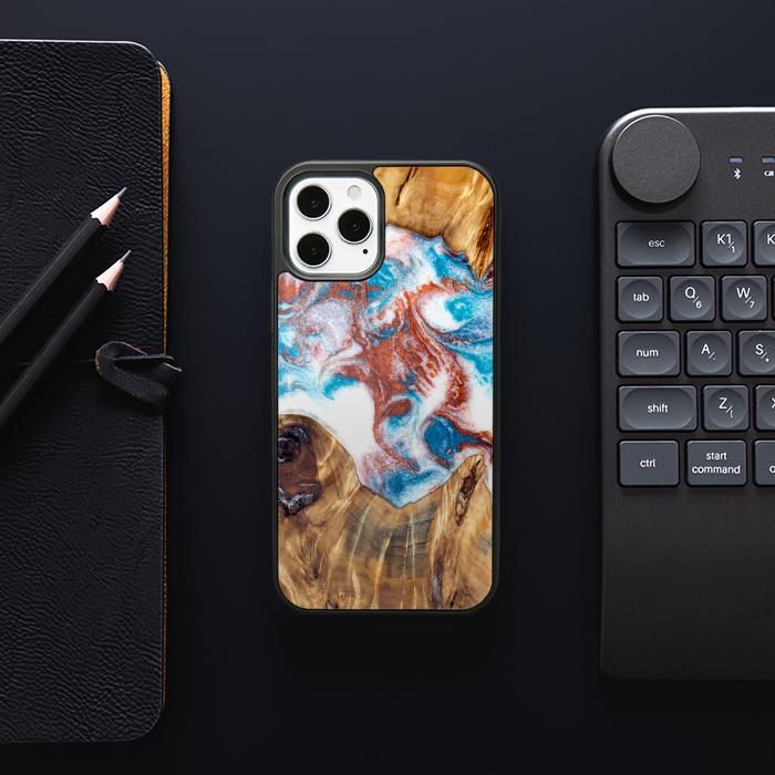 iPhone 12 Pro Etui na telefon z żywicy i drewna - Synergy#D125
