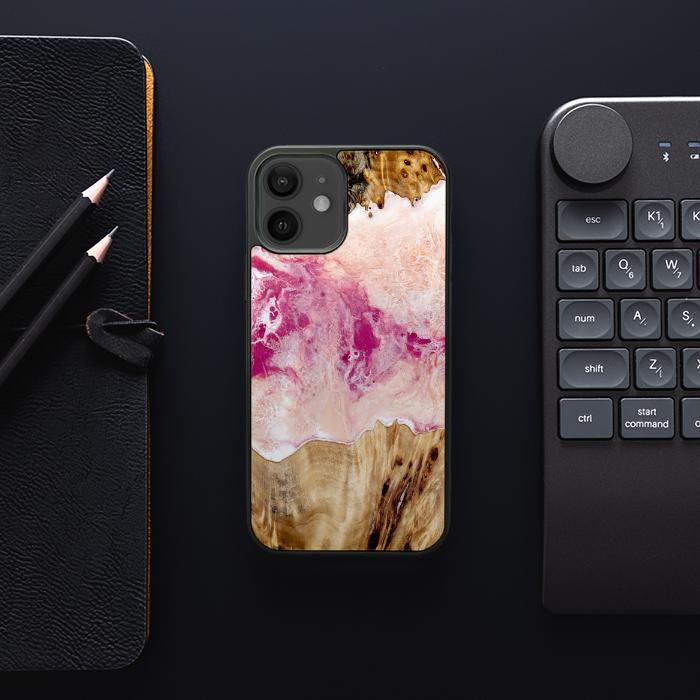 iPhone 12 etui na telefon z żywicy i drewna - Synergy#D119