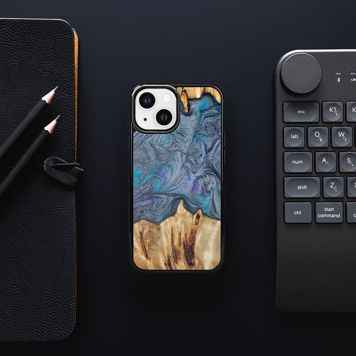 iPhone 13 Mini Handyhülle aus Harz und Holz - Synergy#D135