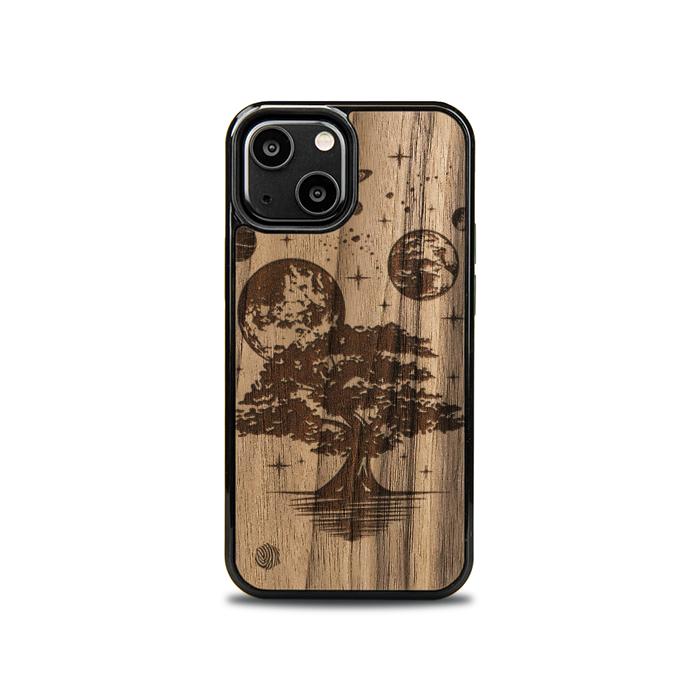 iPhone 13 Mini Handyhülle aus Holz - Galaktischer Garten