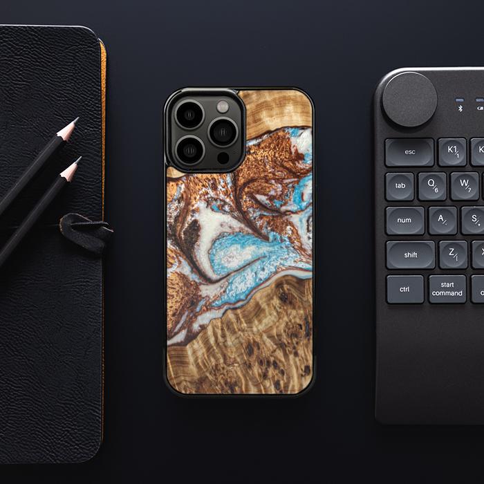 iPhone 13 Pro Max Etui na telefon z żywicy i drewna - Synergy#B11