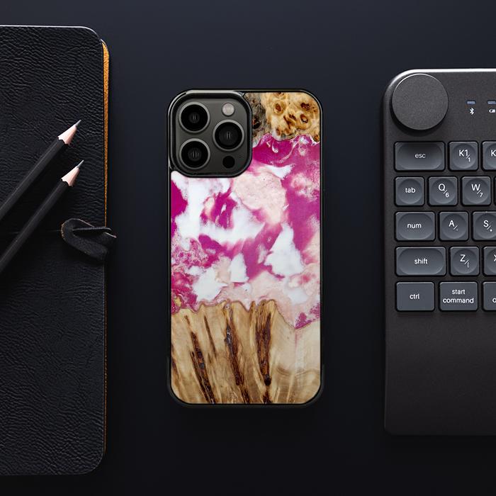 iPhone 13 Pro Max Etui na telefon z żywicy i drewna - Synergy#D124