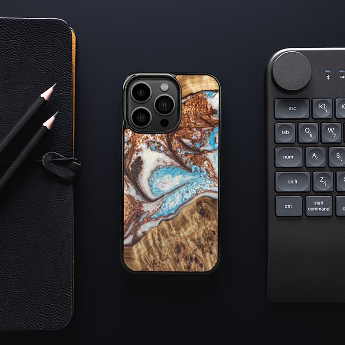 iPhone 13 Pro Etui na telefon z żywicy i drewna - Synergy#B11
